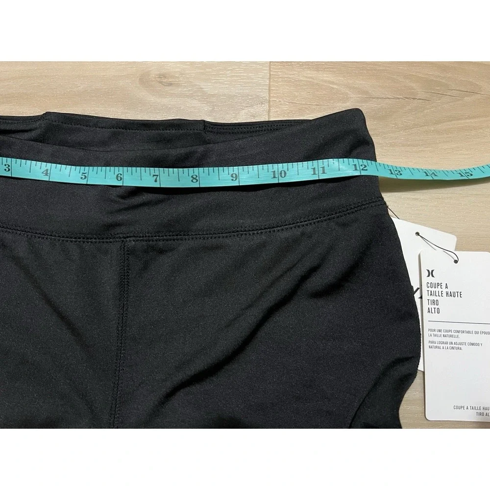 Hurley Girls Size Large 12-13 High Rise‎ Black Active Bike Shorts Elastic Waist